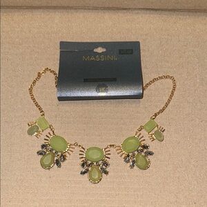 Massini Gold and Green Statement Necklace